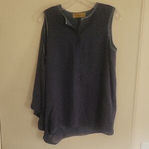 Nicole Miller Midnight Blue Sleeveless Blouse